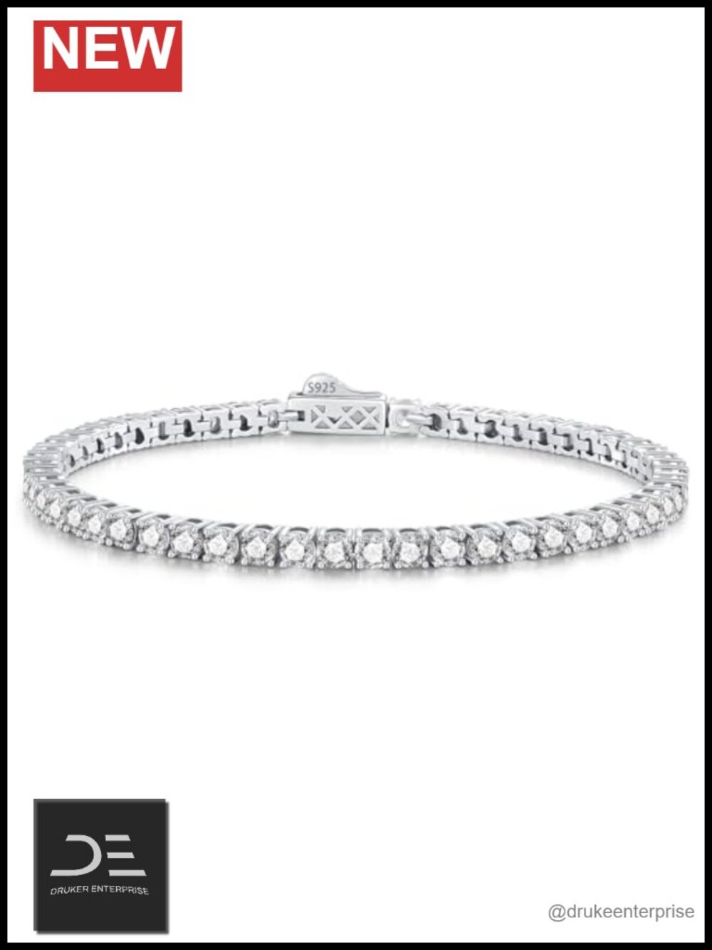 Moissanite Tennis Bracelet 5.1 CT Sterling Silver White Gold Plated